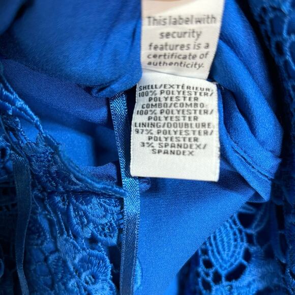 DVF Blue Viera Lace Sleeveless Shift Midi Dress V Neck 4 - Picture 10 of 11